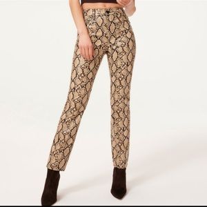 Good American 90’s high rise snake faux leather pants size 29